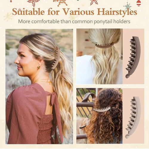 5 Pieces Banana Hair Clips for Women Strong Grip Non-Slip Hair Claws for Thick Hair 5 Inch Versatile Hair Accessories for Gift
